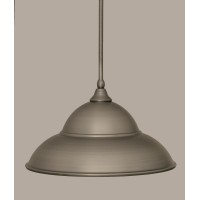 Stem Mini Pendant With Hang Straight Swivel Shown In Brushed Nickel Finish With 16 Brushed Nickel Double Bubble Metal Shade