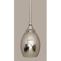 Stem Mini Pendant With Hang Straight Swivel Shown In Chrome Finish With 5 Chrome Oval Metal Shade