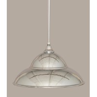 Stem Mini Pendant With Hang Straight Swivel Shown In Chrome Finish With 16 Chrome Double Bubble Metal Shade