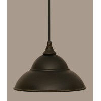 Stem Mini Pendant With Hang Straight Swivel Shown In Dark Granite Finish With 13 Dark Granite Double Bubble Metal Shade