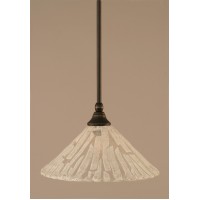 Stem Mini Pendant With Hang Straight Swivel Shown In Dark Granite Finish With 12 Italian Ice Glass