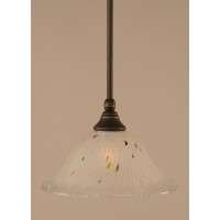 Stem Mini Pendant With Hang Straight Swivel Shown In Dark Granite Finish With 10 Frosted Crystal Glass