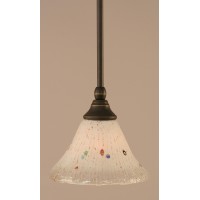 Stem Mini Pendant With Hang Straight Swivel Shown In Dark Granite Finish With 7 Frosted Crystal Glass