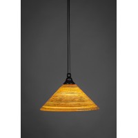 Stem Mini Pendant With Hang Straight Swivel Shown In Matte Black Finish With 12 Firre Saturn Glass