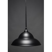 Stem Mini Pendant With Hang Straight Swivel Shown In Matte Black Finish With 16 Matte Black Double Bubble Metal Shade