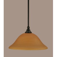 Stem Mini Pendant With Hang Straight Swivel Shown In Matte Black Finish With 12 Cayenne Linen Glass