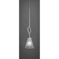 Revo 1 Light Mini Pendant Shown In Aged Silver Finish With 5.5 Fluted Frosted Crystal Glass