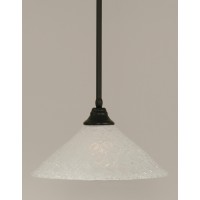 Stem Pendant With Hang Straight Swivel Shown In Matte Black Finish With 16 Italian Bubble Glass