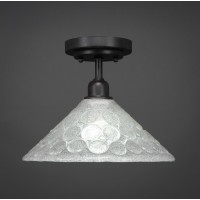 Vintage 1 Bulb Semi-Flush Shown In Dark Granite Finish With 12 Italian Bubble Glass