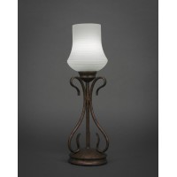 Swan Mini Table Lamp Shown In Bronze Finish With 5.5 White Linen Glass