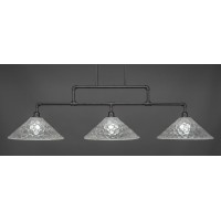 Vintage 3 Light Bar Shown In Dark Granite Finish With 16 Italian Bubble Glass