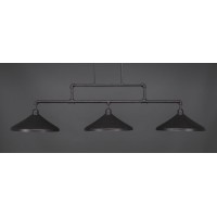 Vintage 3 Light Bar Shown In Dark Granite Finish With 14 Dark Granite Cone Metal Shades