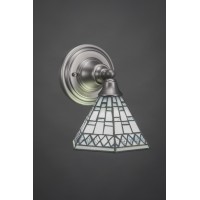 Wall Sconce Shown In Brushed Nickel Finish With 7 Pewter Art Glass