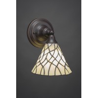 Wall Sconce Shown In Dark Granite Finish With 7 Sandhill Art Glass