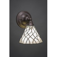 Wall Sconce Shown In Bronze Finish With 7 Sandhill Art Glass