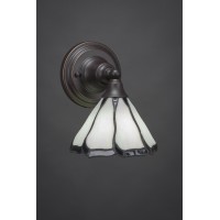 Wall Sconce Shown In Dark Granite Finish With 7 Pearl & Black Flair Art Glass