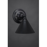 Wall Sconce Shown In Matte Black Finish With 7 Metal Shade