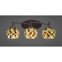 Capri 3 Light Bath Bar Shown In Dark Granite Finish With 6