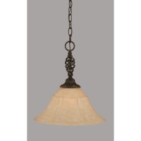 Elegant Pendant Shown In Dark Granite Finish With 14