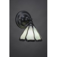 Wall Sconce Shown In Matte Black Finish With 7 Pearl & Black Flair Art Glass