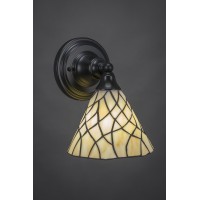 Wall Sconce Shown In Matte Black Finish With 7 Sandhill Art Glass