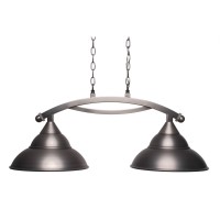 Bow 2 Light Island Light Shown In Brushed Nickel Finish With 13