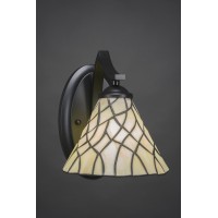 Zilo Wall Sconce Shown In Matte Black Finish With 7 Sandhill Art Glass