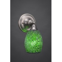 Wall Sconce Shown In Brushed Nickel Finish With 5 Green Fusion Glass