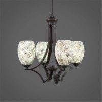 Zilo 4 Light Chandelier Shown In Dark Granite Finish With 5