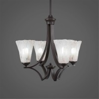 Zilo 4 Light Chandelier Shown In Dark Granite Finish With 5.5