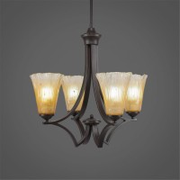 Zilo 4 Light Chandelier Shown In Dark Granite Finish With 5.5