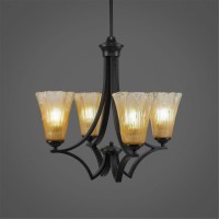 Zilo 4 Light Chandelier Shown In Matte Black Finish With 5.5