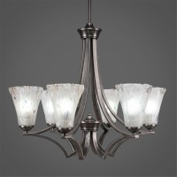 Zilo 6 Light Chandelier Shown In Graphite Finish With 5.5