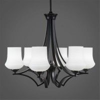 Zilo 6 Light Chandelier Shown In Matte Black Finish With 5.5