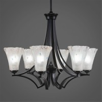 Zilo 6 Light Chandelier Shown In Matte Black Finish With 5.5