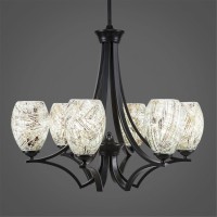 Zilo 6 Light Chandelier Shown In Matte Black Finish With 5