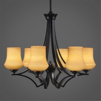 Zilo 6 Light Chandelier Shown In Matte Black Finish With 5.5