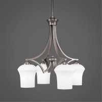 Zilo 4 Light Chandelier Shown In Graphite Finish With 5.5