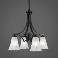 Zilo 4 Light Chandelier Shown In Matte Black Finish With 5.5