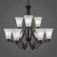 Zilo 9 Light Chandelier Shown In Dark Granite Finish With 5.5