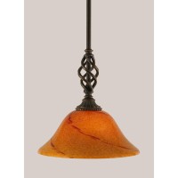 Elegant Mini Pendant With Hang Straight Swivel Shown In Dark Granite Finish With 10