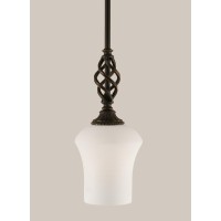 Elegante Mini Pendant With Hang Straight Swivel Shown In Dark Granite Finish With 5.5 Zilo White Linen Glass