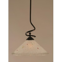 Capri Stem Pendant With Hang Straight Swivel Shown In Dark Granite Finish With 16 Frosted Crystal Glass