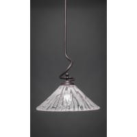 Capri Stem Pendant With Hang Straight Swivel Shown In Dark Granite Finish With 16 Italian Ice Glass