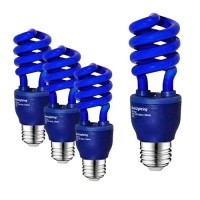 Sleeklighting 13 Watt Blue Spiral Cfl Fluorescent Light Bulb Ul Listed - General Purpose Spiral Cfl Blue Light Bulbs -120 Volt, E26 Medium Base.(Pack Of 4)