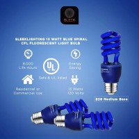 Sleeklighting 13 Watt Blue Spiral Cfl Fluorescent Light Bulb Ul Listed - General Purpose Spiral Cfl Blue Light Bulbs -120 Volt, E26 Medium Base.(Pack Of 4)