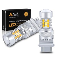 Alla Lighting T25 3457 3157 Switchback Led Turn Signal Lights Dual Color 6000K White/Amber Yellow 12V 4157Nak 3457Ak 4057 3057 3757Ak 5702Ak 4157Ak Extremely Super Bright 2835 28-Smd Upgrade