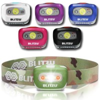 Blitzu I2 Waterproof Led Headlamp With Red Light, Camouflage