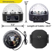 Led Disco Ball By Nulights - Rgb Led Party Lights - 100% Risk Free! Best For Kids Parties, Dj & Mood Lighting. Party Light For Indoors / Outdoors - Dmx, Sound Activated, Digital Display, 5 Color