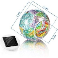 Pandawill Color Changing Mosaic Solar Light, Multi-Colored1 Waterproof/Weatherproof Crystal Glass Globe Ball Light For For Garden, Patio, Party, Yard, Outdoor/Indoor Decorations